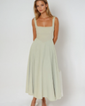 Trinity - Elegant Plain Sleeveless A-Line Midi Dress