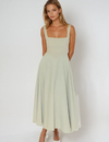 Trinity - Elegant Plain Sleeveless A-Line Midi Dress