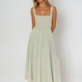 Trinity - Elegant Plain Sleeveless A-Line Midi Dress
