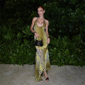 Halterneck leopard print dress