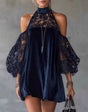 Aurélia lace velvet lantern dress