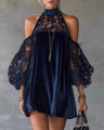 Aurélia lace velvet lantern dress