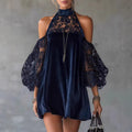 Aurélia lace velvet lantern dress