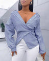 VANOVICH™ Milano Stripe Asymmetrical Shirt