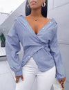 VANOVICH™ Milano Stripe Asymmetrical Shirt