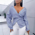 VANOVICH™ Milano Stripe Asymmetrical Shirt