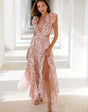 Lexi - Elegant open-back ruffled maxi dress
