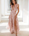 Lexi - Elegant open-back ruffled maxi dress