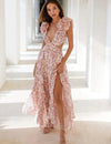 Lexi - Elegant open-back ruffled maxi dress