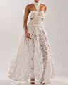 LUMINA™ Lace Halter Maxi Dress
