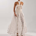 LUMINA™ Lace Halter Maxi Dress