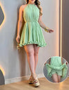 Serenity Breeze™ Ruffle Halter Mini Dress