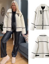 Lambswool Autumn Coat with Contrasting Colours