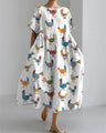 Kora Violet – Korean Print Dress