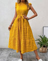 Sunset Whisper Lace-up Mini Dress