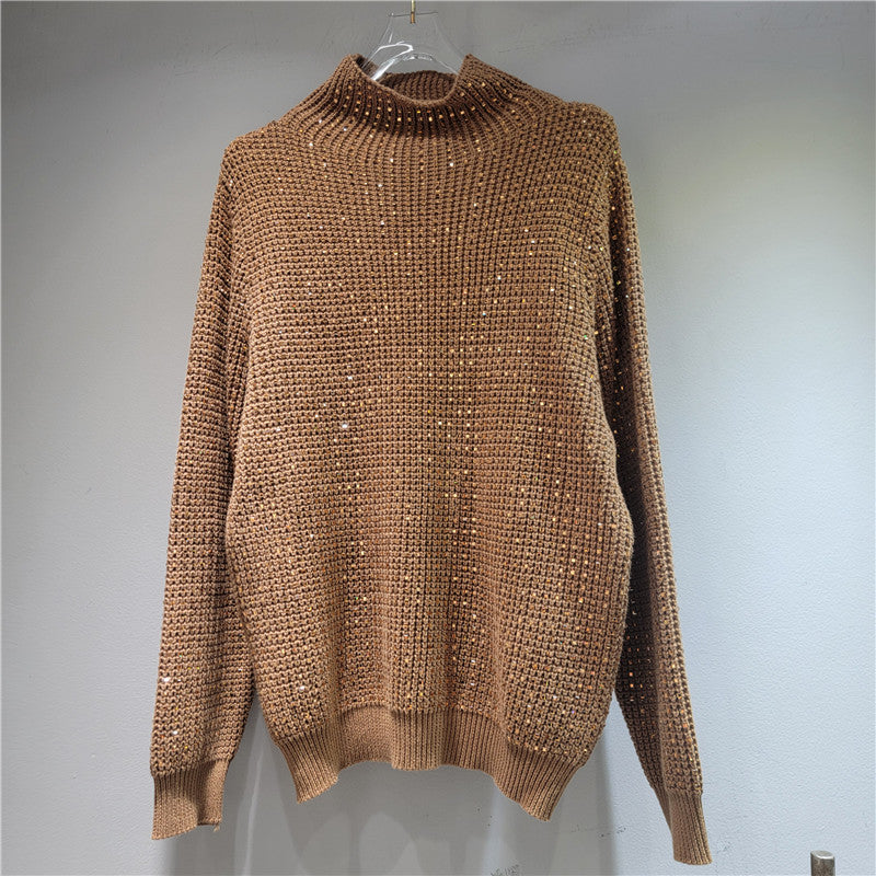 Knitted turtleneck with argyle detail