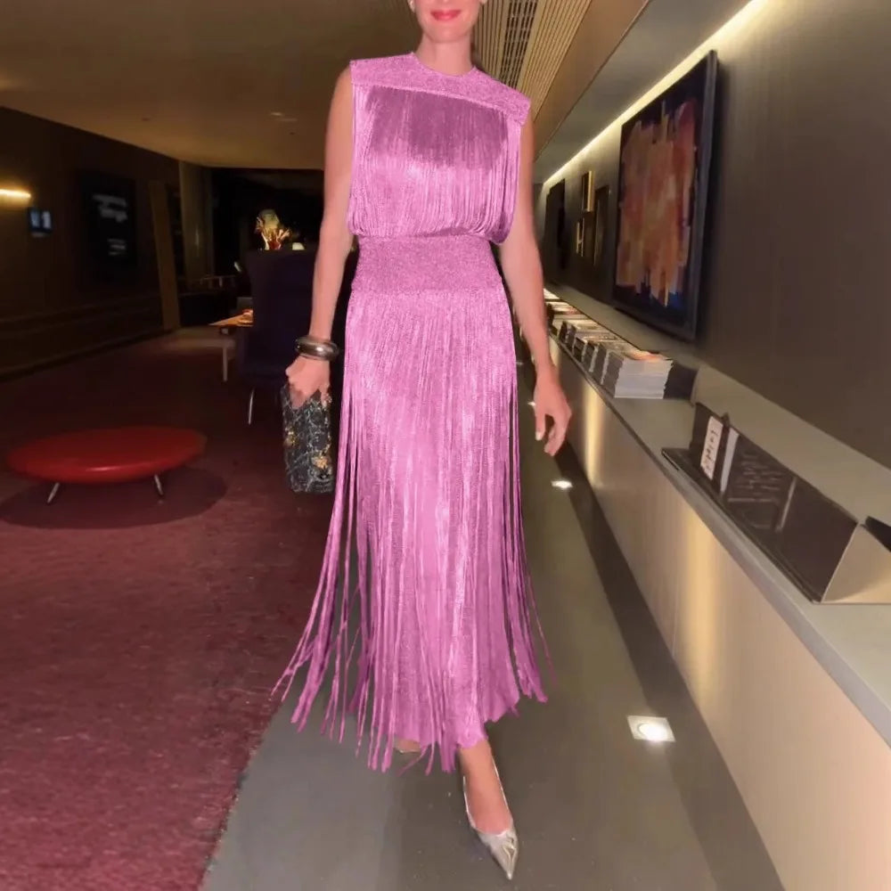 Aurora Luxe Sequin and Fringe Dress