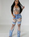 Broken, torn jeans