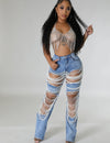 Broken, torn jeans