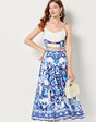 Lunaria™ – Printed midi skirt and tube top for the beach