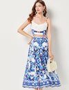 Lunaria™ – Printed midi skirt and tube top for the beach