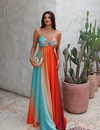 Solana Vibe - Open Back Boho Cut-Out Maxi Dress