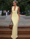 The Soleil open-back halter midi dress