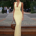 The Soleil open-back halter midi dress