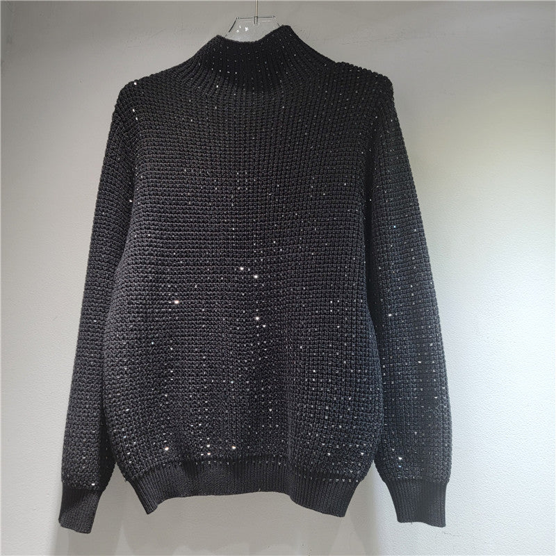 Knitted turtleneck with argyle detail