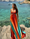 Saylor - Ombre Strappy Open-back Maxi Dress