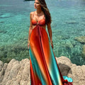 Saylor - Ombre Strappy Open-back Maxi Dress