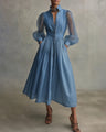 Denimelle mesh luxury midi dress
