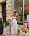 Cyrille - Elegant Strappy Patchwork Maxi Dress