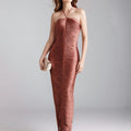 Aurelia dress with open back and tassels