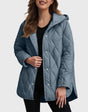 Sylvia Casual Hooded Jacket in Plain Plaid