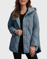 Sylvia Casual Hooded Jacket in Plain Plaid