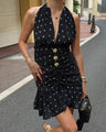 Evana Polka Bloom mini dress