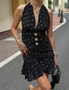 Evana Polka Bloom mini dress