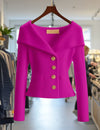 Morgane | Elegant and chic cardigan with button closure and wide collar