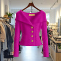 Morgane | Elegant and chic cardigan with button closure and wide collar