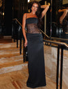 Transparent mesh and lace beach dress