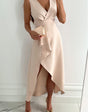 Lila - Chic V-neck wrap midi dress
