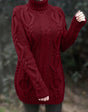 Narda - Cable Knit Roll Neck Dress