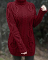 Narda - Cable Knit Roll Neck Dress