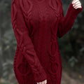 Narda - Cable Knit Roll Neck Dress
