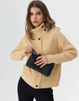 Asymmetric knit cardigan with button fastening