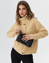 Asymmetric knit cardigan with button fastening