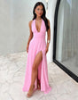Shaina - Trendy V-Neck Maxi Dress with Slit