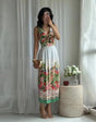 Cardigan with openwork details and skirt set