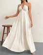 Isla Romance™ – Pleated White Maxi Dress